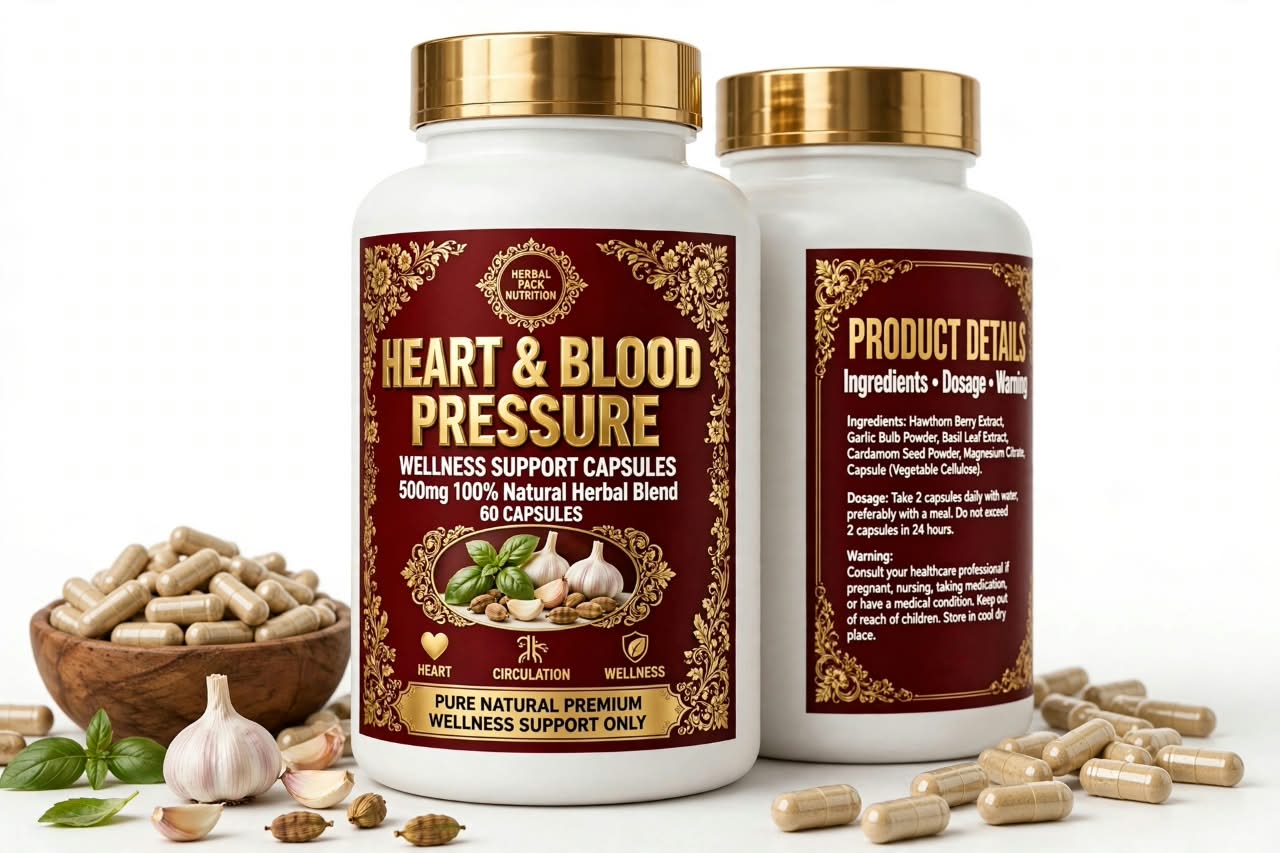 Heart & Blood Pressure Wellness Support Capsules bottle